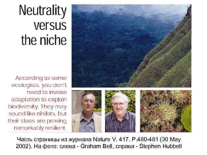 Часть страницы из журнала Nature V. 417. P. 480 -481 (30 May 2002). На