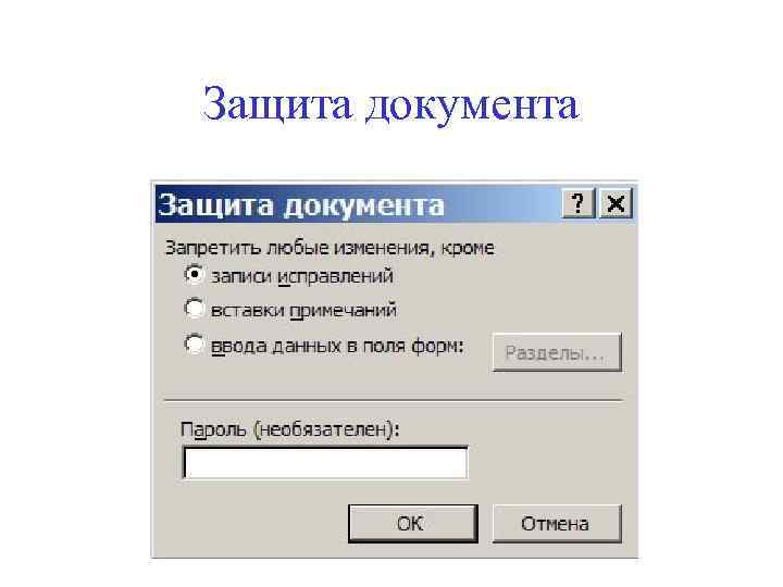 Защита документа 