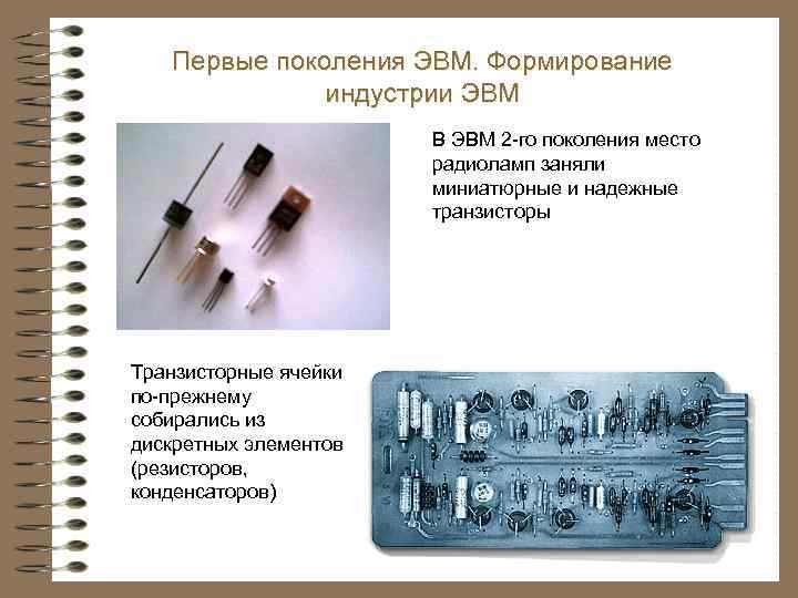 Первые поколения ЭВМ. Формирование индустрии ЭВМ В ЭВМ 2 -го поколения место радиоламп заняли