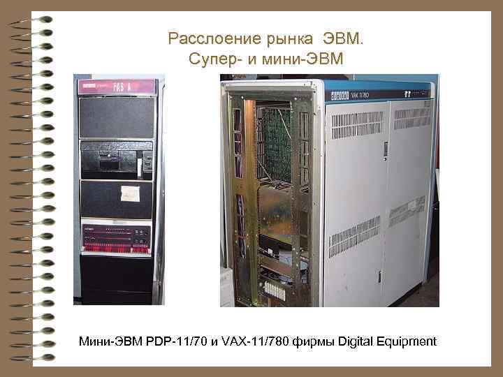 Расслоение рынка ЭВМ. Супер- и мини-ЭВМ Мини-ЭВМ PDP-11/70 и VAX-11/780 фирмы Digital Equipment 