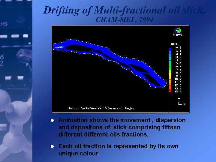 Drifting of Multi-fractional oil slick, CHAM-MEI , 1994 l Animation shows the movement ,