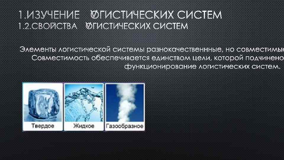 1. ИЗУЧЕНИЕ ЛОГИСТИЧЕСКИХ СИСТЕМ 1. 2. СВОЙСТВА ЛОГИСТИЧЕСКИХ СИСТЕМ ЭЛЕМЕНТЫ ЛОГИСТИЧЕСКОЙ СИСТЕМЫ РАЗНОКАЧЕСТВЕНННЫЕ, НО