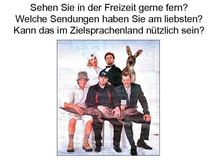 Sehen Sie in der Freizeit gerne fern? Welche Sendungen haben Sie am liebsten? Kann