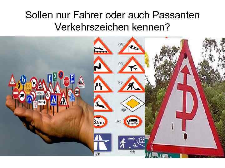 Sollen nur Fahrer oder auch Passanten Verkehrszeichen kennen? 
