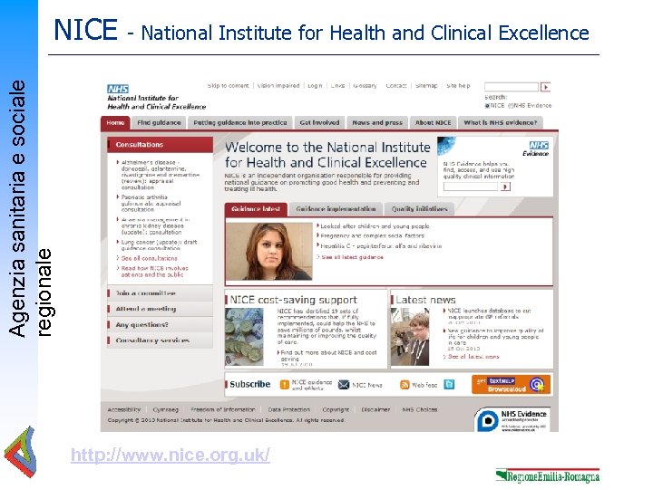 - National Institute for Health and Clinical Excellence Agenzia sanitaria e sociale regionale NICE