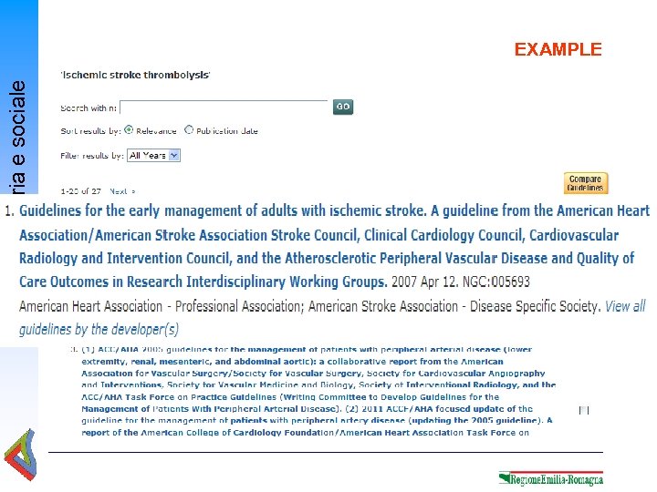 Agenzia sanitaria e sociale regionale EXAMPLE 