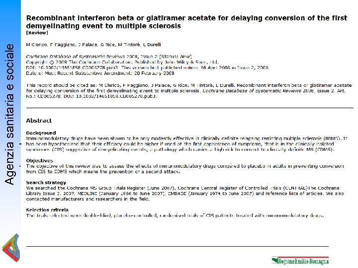 Agenzia sanitaria e sociale regionale 