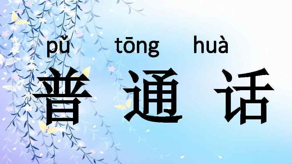 pǔ tōng huà 普 通 话 