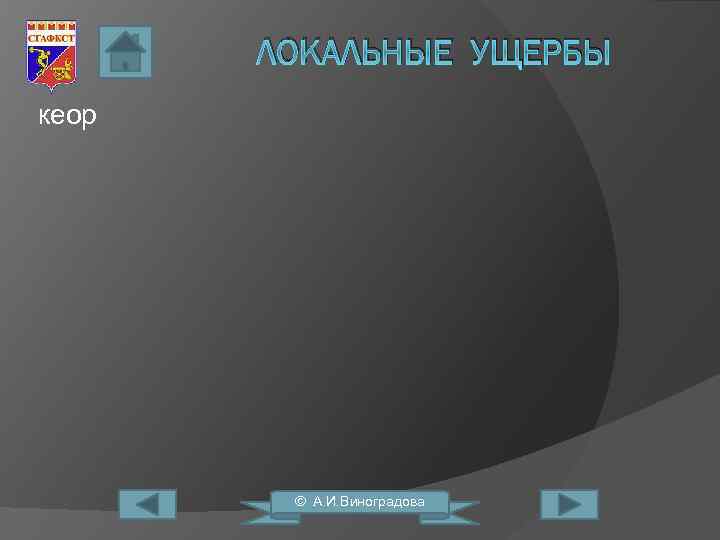 ЛОКАЛЬНЫЕ УЩЕРБЫ кеор © А. И. Виноградова 