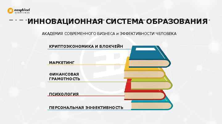 ИННОВАЦИОННАЯ СИСТЕМА ОБРАЗОВАНИЯ АКАДЕМИЯ СОВРЕМЕННОГО БИЗНЕСА и ЭФФЕКТИВНОСТИ ЧЕЛОВЕКА КРИПТОЭКОНОМИКА И БЛОКЧЕЙН МАРКЕТИНГ ФИНАНСОВАЯ