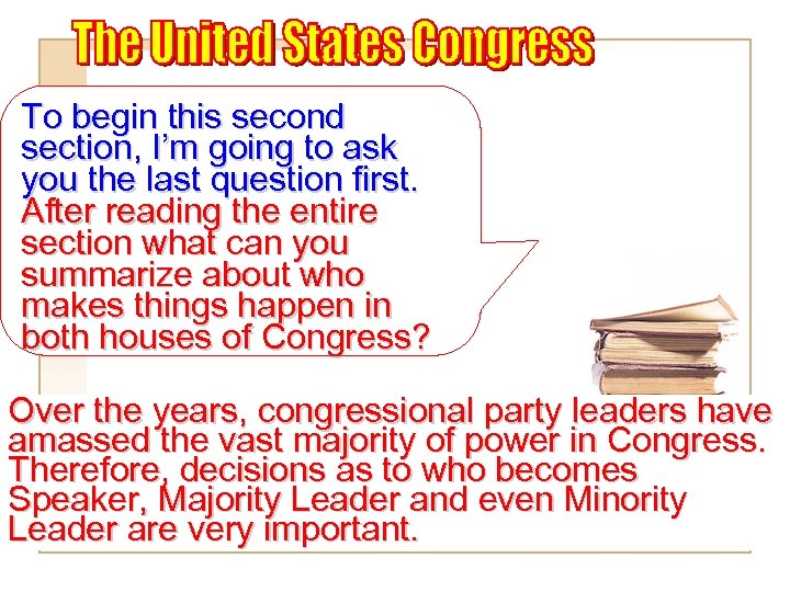 To begin this second section, I’m going to ask you the last question first.