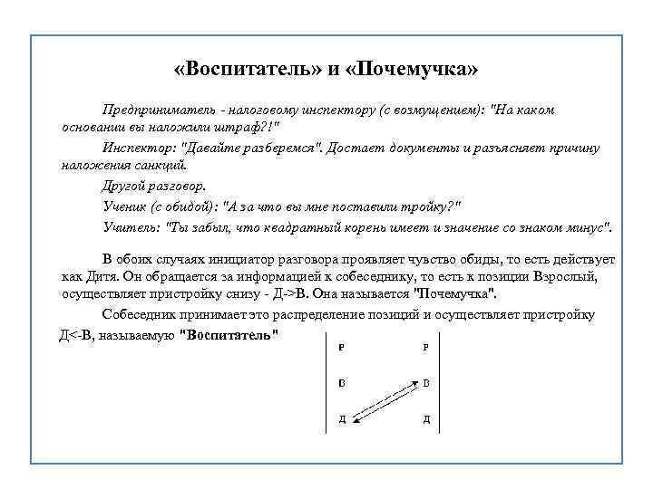  «Воспитатель» и «Почемучка» Предприниматель - налоговому инспектору (с возмущением): "На каком основании вы