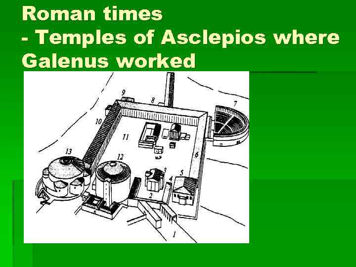 Roman times - Temples of Asclepios where Galenus worked 