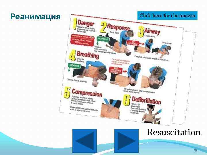 Реанимация Click here for the answer Resuscitation 23 