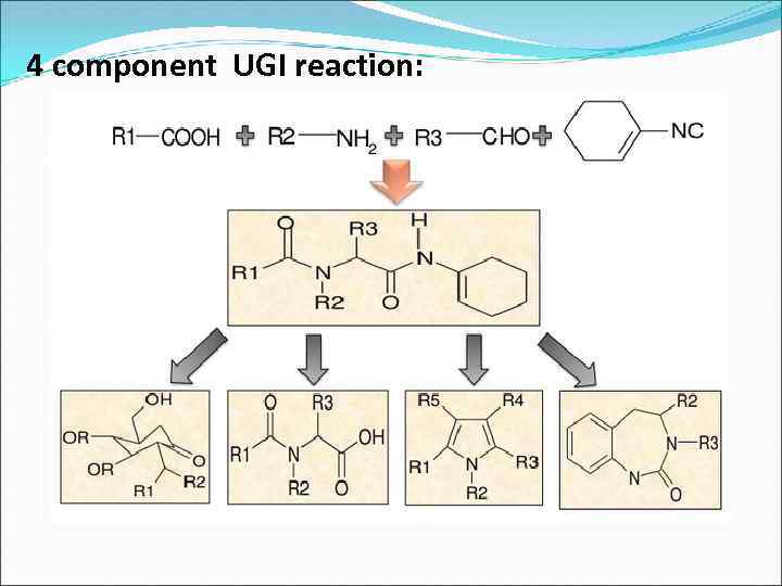  4 component UGI reaction: 