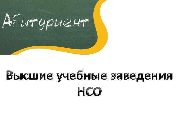 Высшие учебные заведения НСО 