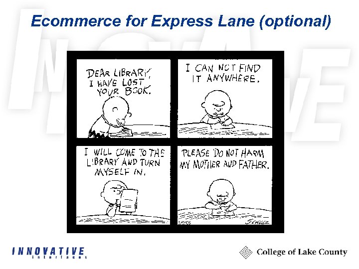 Ecommerce for Express Lane (optional) 