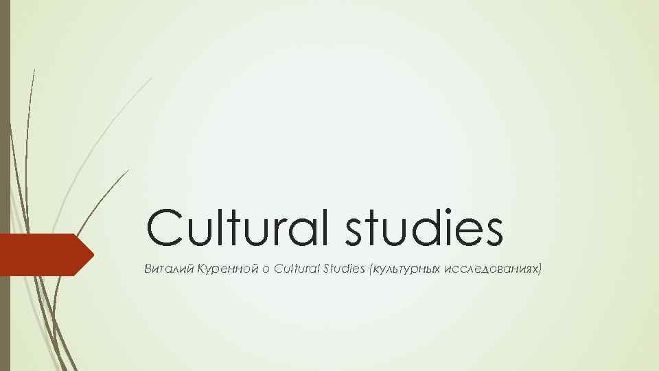 Cultural studies Виталий Куренной о Cultural Studies (культурных исследованиях) 