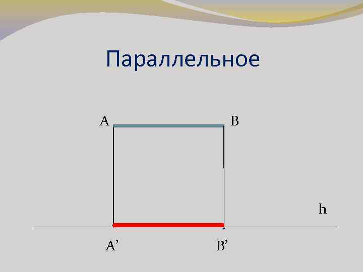 Параллельное A B h A’ B’ 