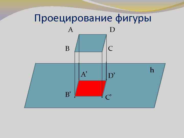 Проецирование фигуры A D B C A’ B’ D’ C’ h 