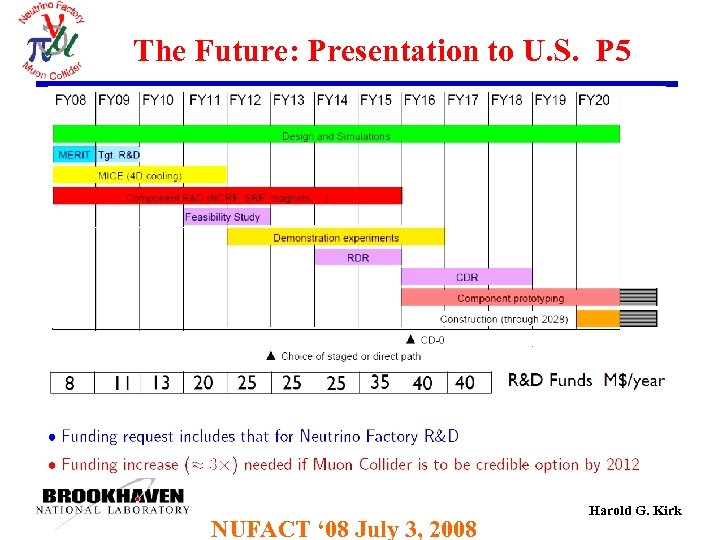 The Future: Presentation to U. S. P 5 NUFACT ‘ 08 July 3, 2008