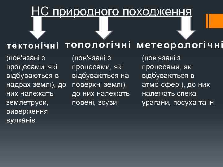 НС природного походження т е к т о н і ч н і топологічні