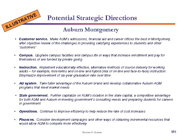 E U ILL IV AT R ST Potential Strategic Directions Auburn Montgomery • Customer