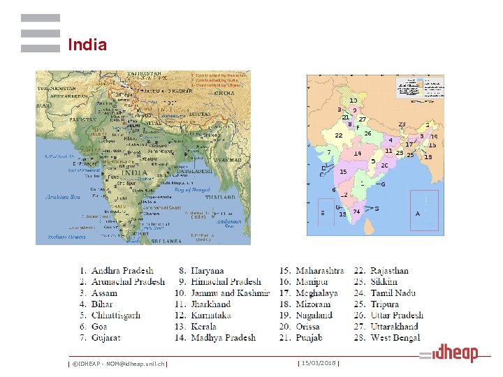India | ©IDHEAP - NOM@idheap. unil. ch | | 15/03/2018 | 