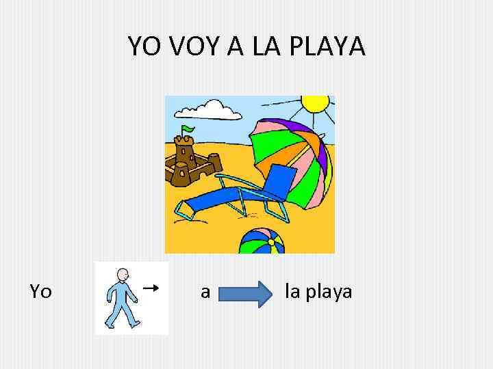 YO VOY A LA PLAYA Yo a la playa 