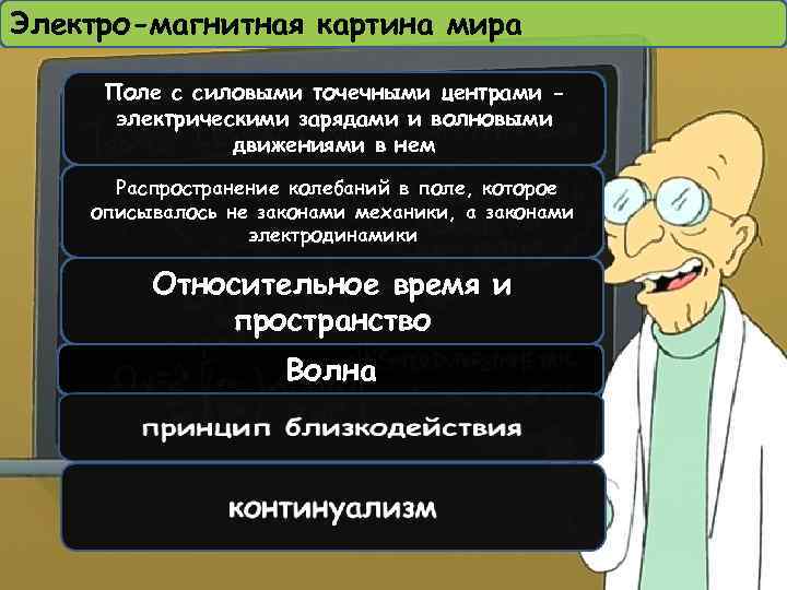 Электро-магнитная картина мира Поле с силовыми точечными центрами электрическими зарядами и волновыми движениями в