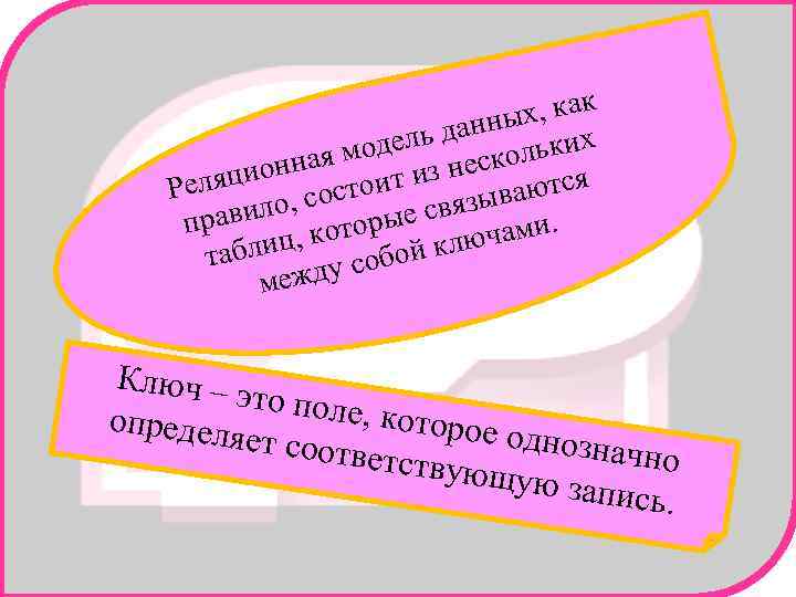 к ых, ка ь данн ьких модел ескол онная ит из н и Реляц