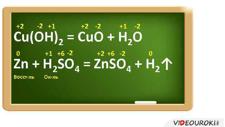 +2 -2 +1 -2 Cu(OH)2 = Cu. O + H 2 O 0 +1