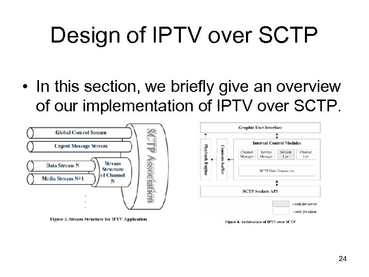 Design of IPTV over SCTP • In this section, we briefly give an overview