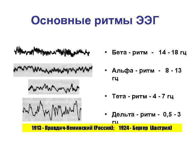 Основные ритмы ЭЭГ • Бета - ритм - 14 - 18 гц • Альфа