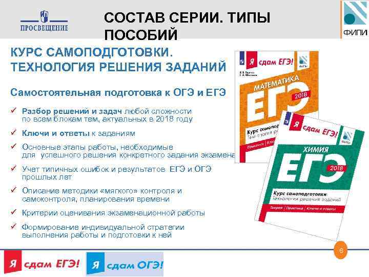 СОСТАВ СЕРИИ. ТИПЫ ПОСОБИЙ КУРС САМОПОДГОТОВКИ. ТЕХНОЛОГИЯ РЕШЕНИЯ ЗАДАНИЙ Самостоятельная подготовка к ОГЭ и