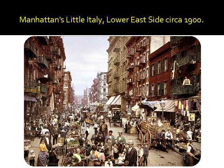 Manhattan's Little Italy, Lower East Side circa 1900. 