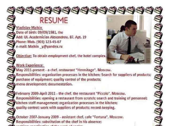 RESUME CHEF 