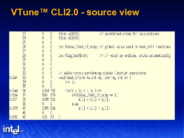 VTune™ CLI 2. 0 - source view 