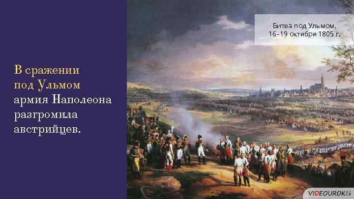 Битва под Ульмом, 16– 19 октября 1805 г. В сражении под Ульмом армия Наполеона