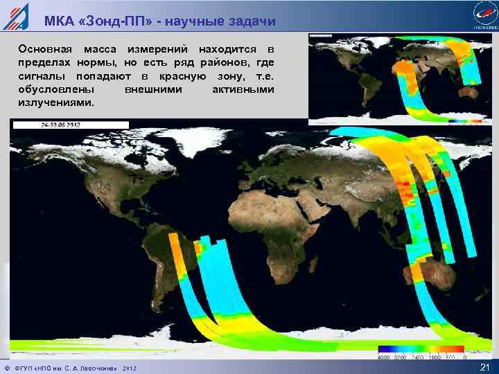 МКА «Зонд-ПП» - научные задачи Основная масса измерений находится в пределах нормы, но есть