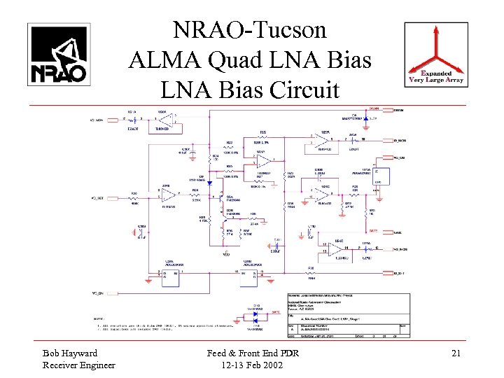NRAO-Tucson ALMA Quad LNA Bias Circuit Bob Hayward Receiver Engineer Feed & Front End