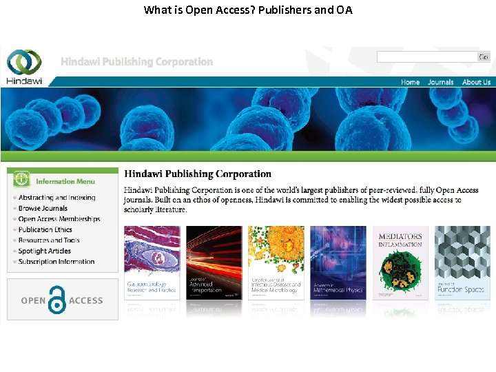 What is Open Access? Publishers and OA 