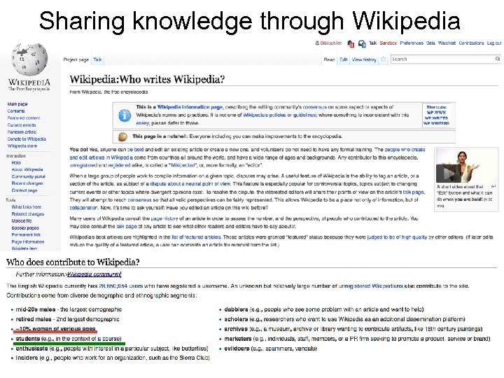 Sharing knowledge through Wikipedia 