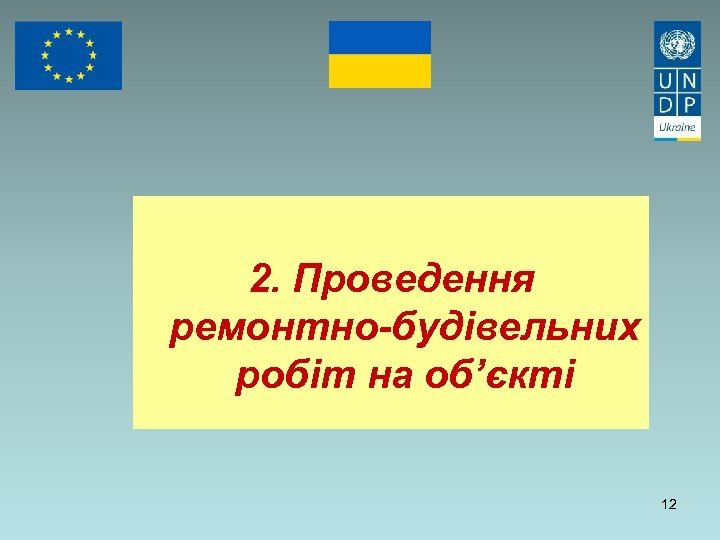 2. Проведення ремонтно-будівельних робіт на об’єкті 12 