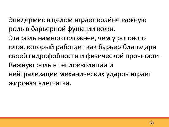 Эпидермис в целом играет крайне важную роль в барьерной функции кожи. Эта роль намного