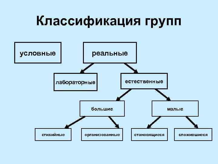 Схема классификация групп в социальной психологии