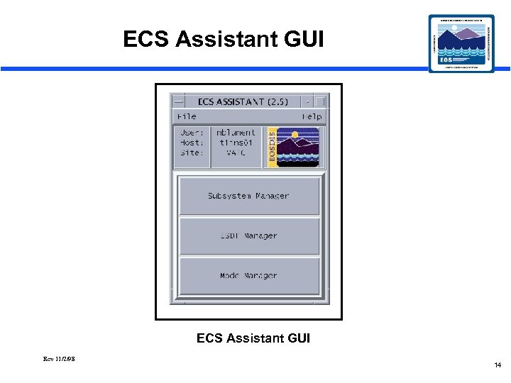 ECS Assistant GUI Rev 11/2/98 14 