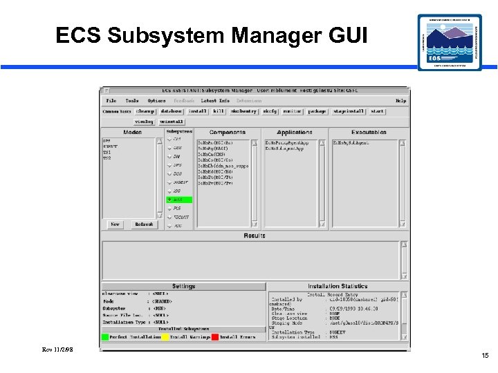 ECS Subsystem Manager GUI Rev 11/2/98 15 