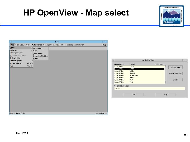 HP Open. View - Map select Rev 11/2/98 27 