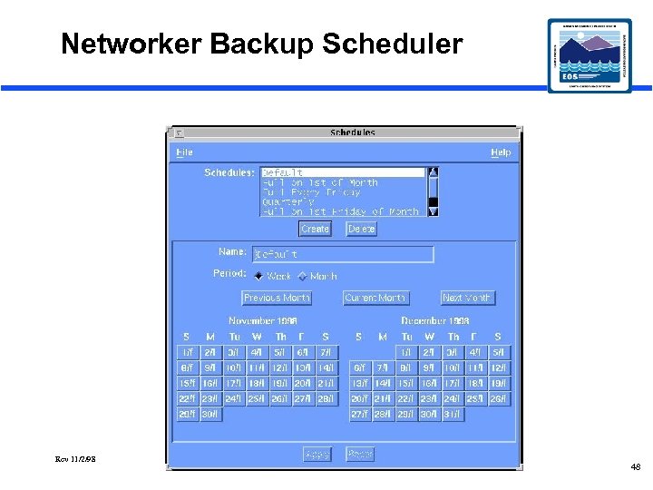 Networker Backup Scheduler Rev 11/2/98 48 